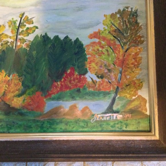 Vintage Original art oil painting natural Canada scene fall scene wall decor - Picture 4 of 9
